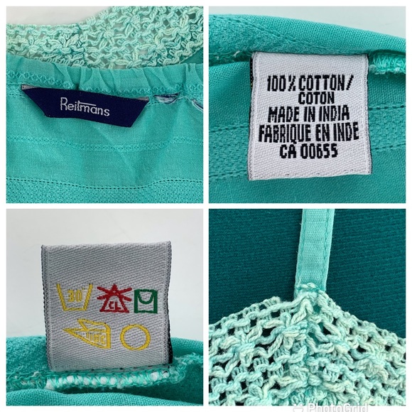 Reitman’s Seafoam Green Cotton Camisole Style Halter Top, Medium - Picture 14 of 16